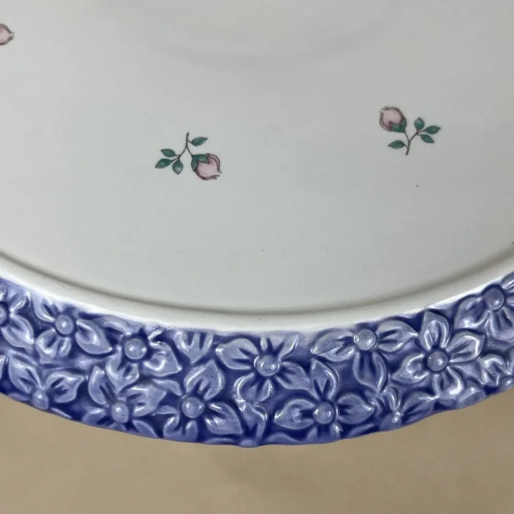 HTF PFALTZGRAFF April Embrossed‎ Floral Pedestal Cake Plate Stand 12